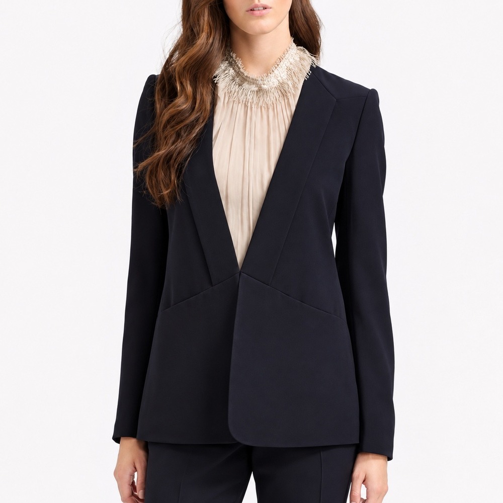 THEORY Medora Hydric Open Front Wool Blazer